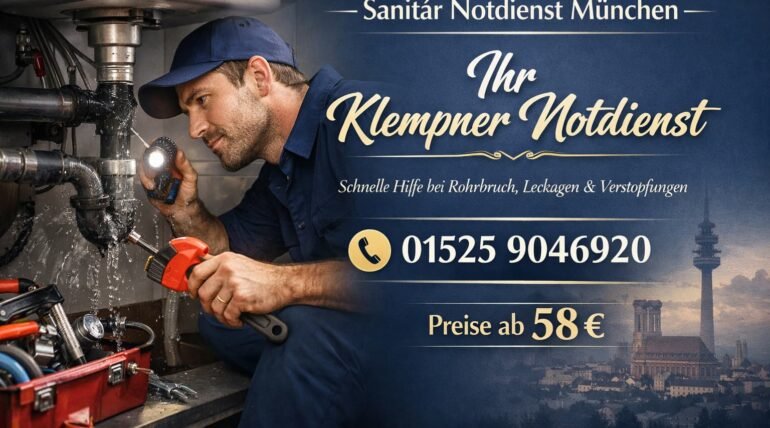Klempner München Sanitär Notdienst repariert Rohrleck – Notdienst ab 58€