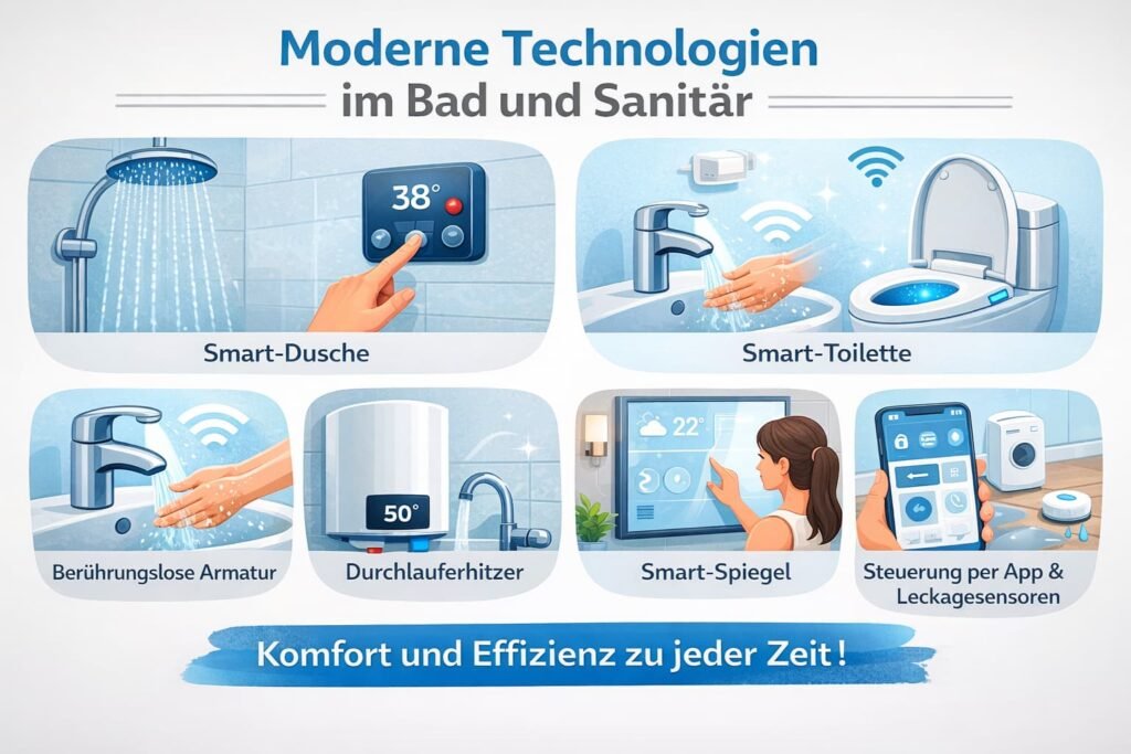 Moderne Technologien und Geräte für Bad und Sanitär