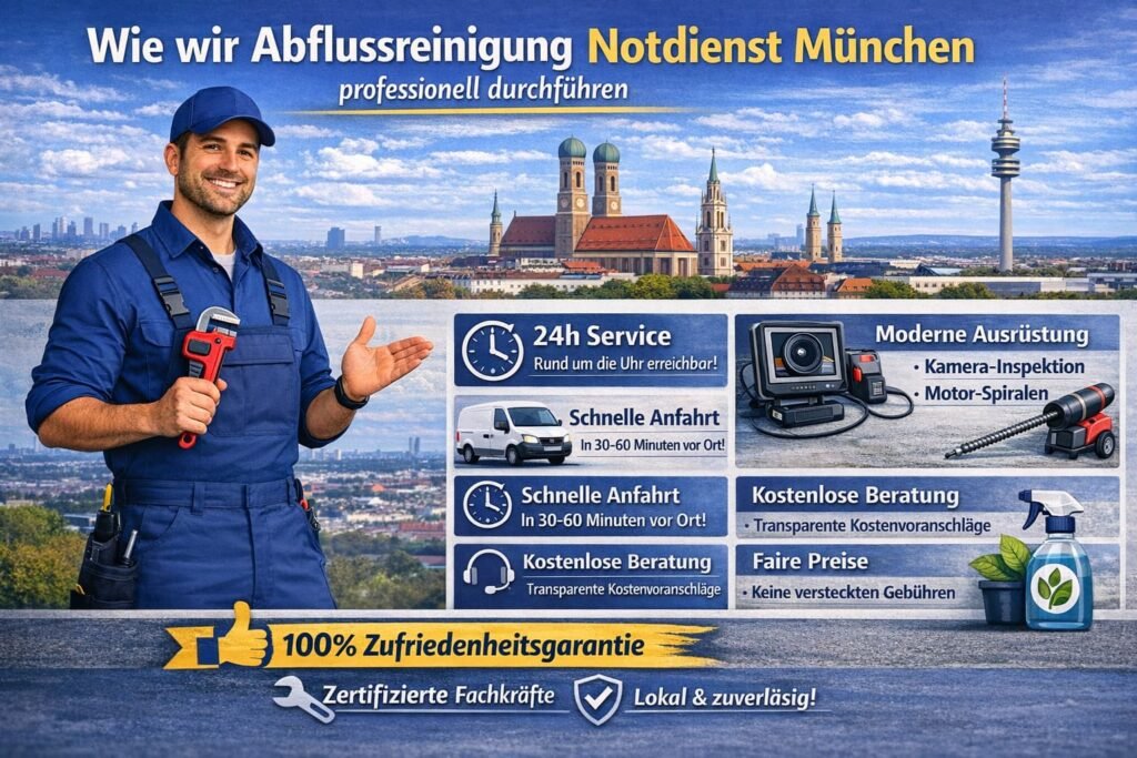 Wie wir Abflussreinigung Notdienst München professionell durchführen