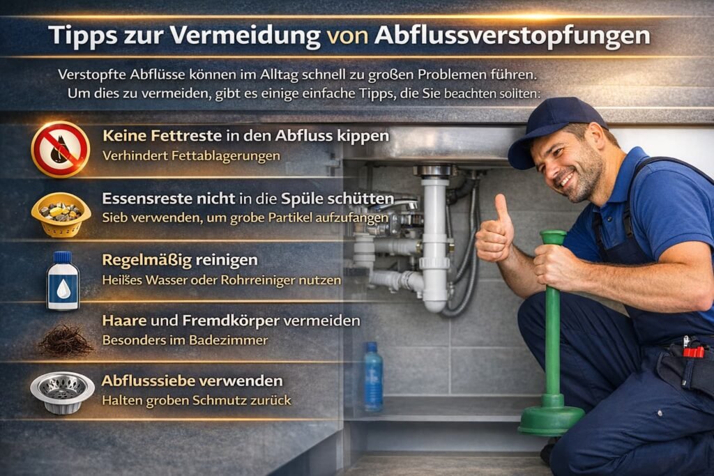 Installateur beseitigt Abflussverstopfung unter der Spüle – Tipps zur Vermeidung von Abflussverstopfungen