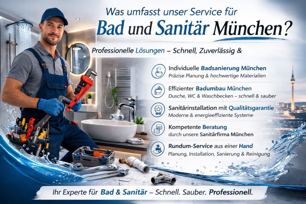 Sanitär Service München – Professioneller Klempner bei der Reparatur eines Badezimmers.