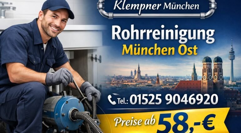 Klempner München Rohrreinigung München Ost – professioneller Klempner bei der Rohrreinigung, ab 58€