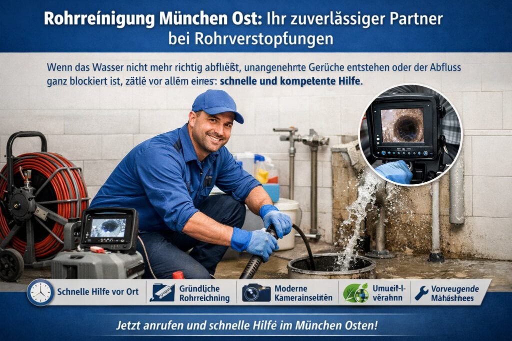 Rohrreinigung München Ost – Fachmann beseitigt Rohrverstopfung schnell und professionell