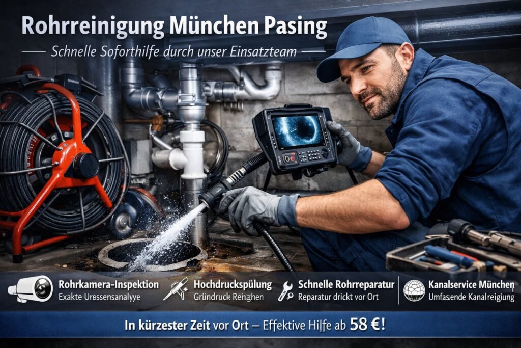 Rohrreinigung München Pasing – Klempner bei professioneller Abflussreinigung mit moderner Technik