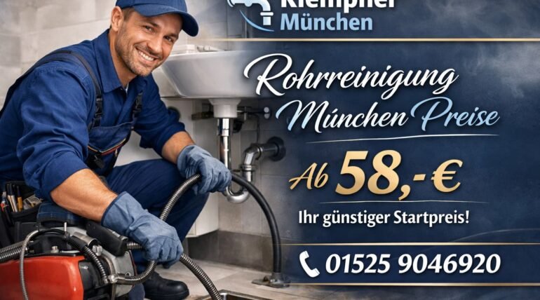 Rohrreinigung München – Klempner behebt Rohrverstopfung schnell und günstig ab 58 € mit Notdienst-Service