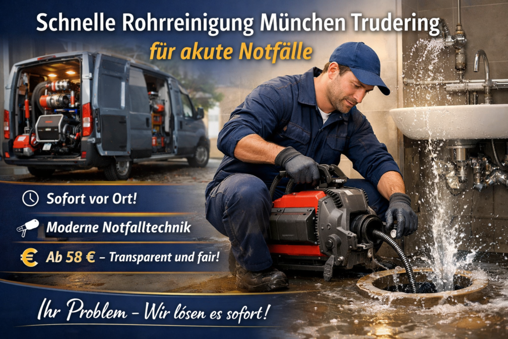 Schnelle Rohrreinigung München Trudering – Klempner behebt verstopften Abfluss im Notfall