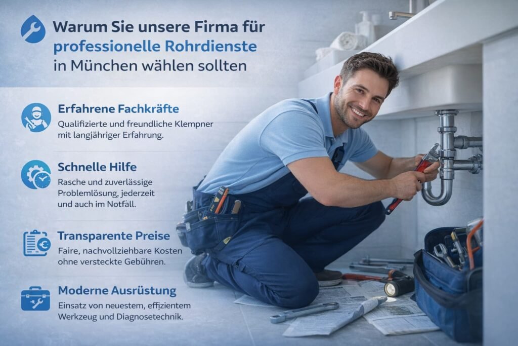 Professioneller Klempner repariert Rohrleck in München – schneller und zuverlässiger Sanitärservice