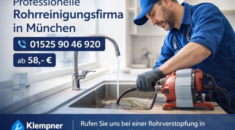 Rohrreinigung München – Professioneller Klempner beseitigt Verstopfung ab 58 €