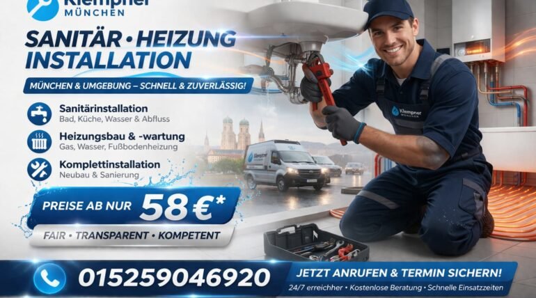 Klempner München – Sanitär, Heizung Installation in München ab 58€ mit 24h Service