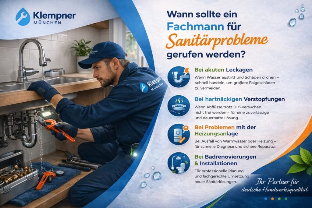 Klempner repariert Rohrleck unter der Spüle – professionelle Sanitärhilfe in München