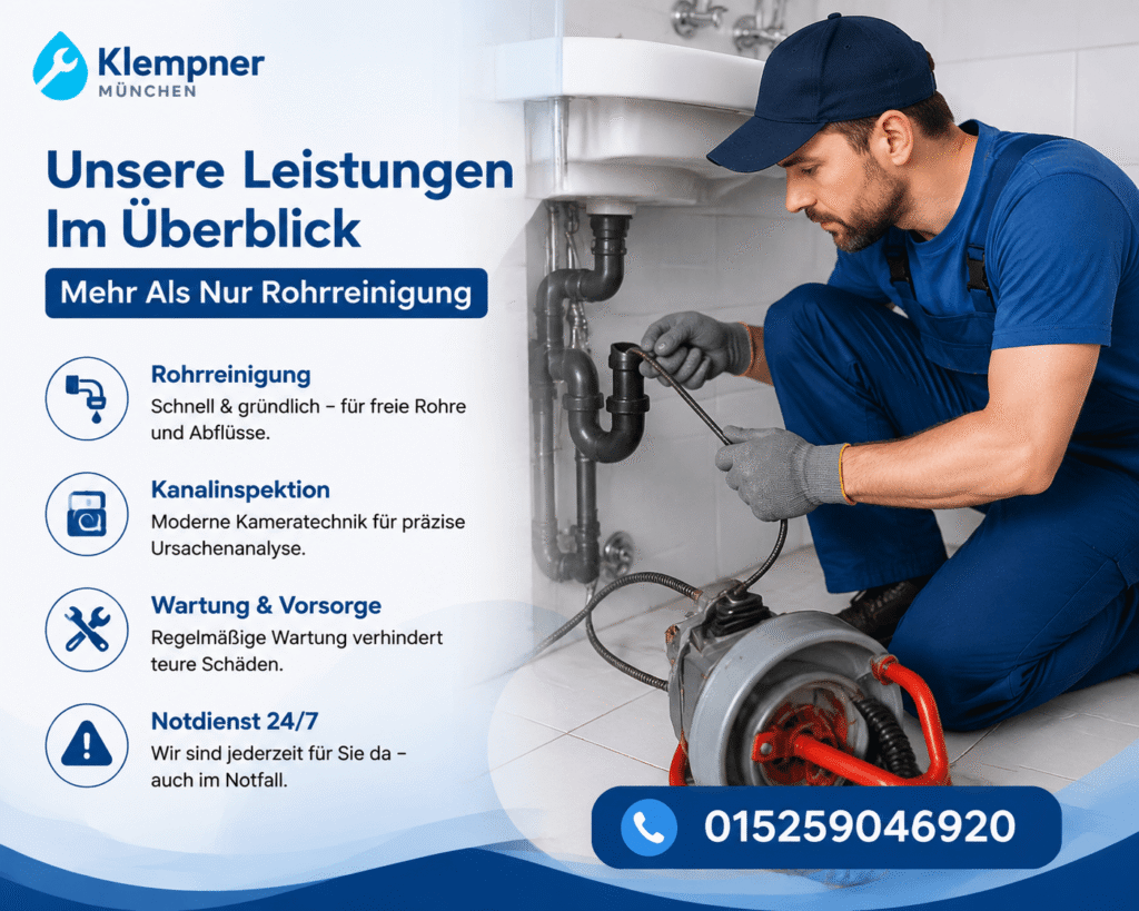 nstallateur behebt professionell eine Rohrverstopfung unter dem Waschbecken mit moderner Ausrüstung.
