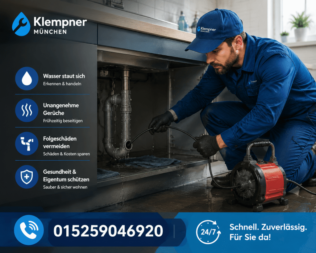 Fachmann bei der Rohrreinigung mit modernen Werkzeugen im Einsatz
