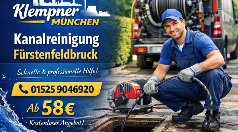 Klempner München Techniker bei der Kanalreinigung in Fürstenfeldbruck – schneller Service ab 58€