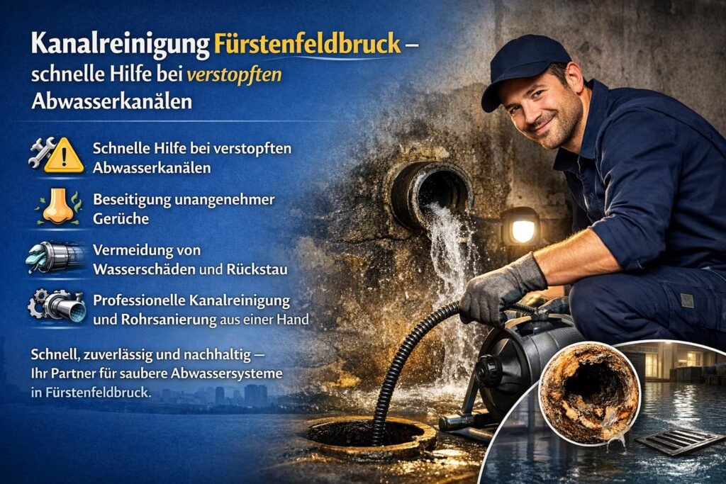 Kanalreiniger bei der professionellen Rohrreinigung in Fürstenfeldbruck.