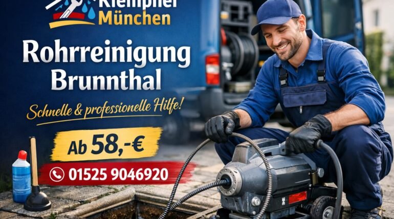Klempner München Rohrreinigung Brunnthal – professioneller Installateur bei der Rohrreinigung ab 58€ mit Notdienst Service