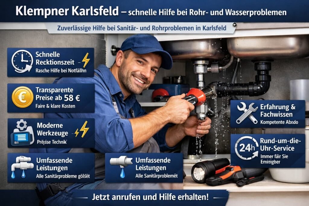 Klempner Germering repariert Rohr – Klempner München ab 58€