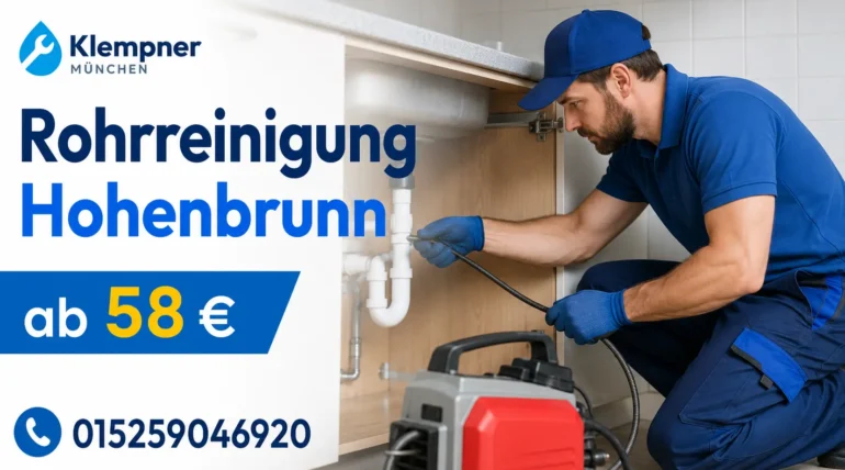 Professioneller Klempner bei der Rohrreinigung unter einem Waschbecken.