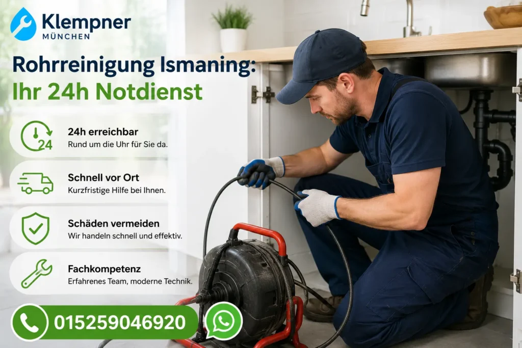 Fachmann bei der professionellen Rohrreinigung mit moderner Technik