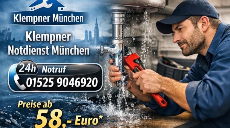 Klempner Notdienst München ab 58€ – 24h Rohrreparatur