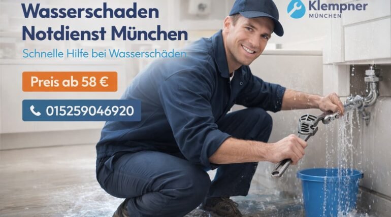 Wasserschaden Notdienst München – Klempner behebt Rohrbruch schnell und zuverlässig ab 58 €