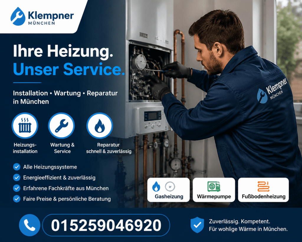 Fachkraft bei der Reparatur einer modernen Heizungsanlage