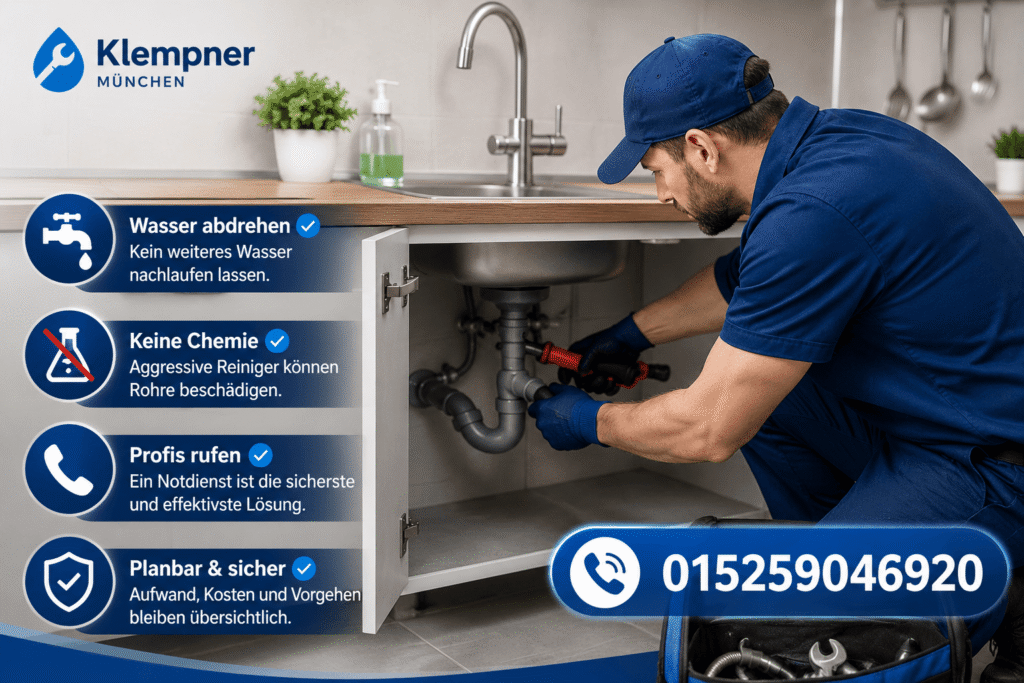 Professioneller Klempner bei der Rohrreparatur