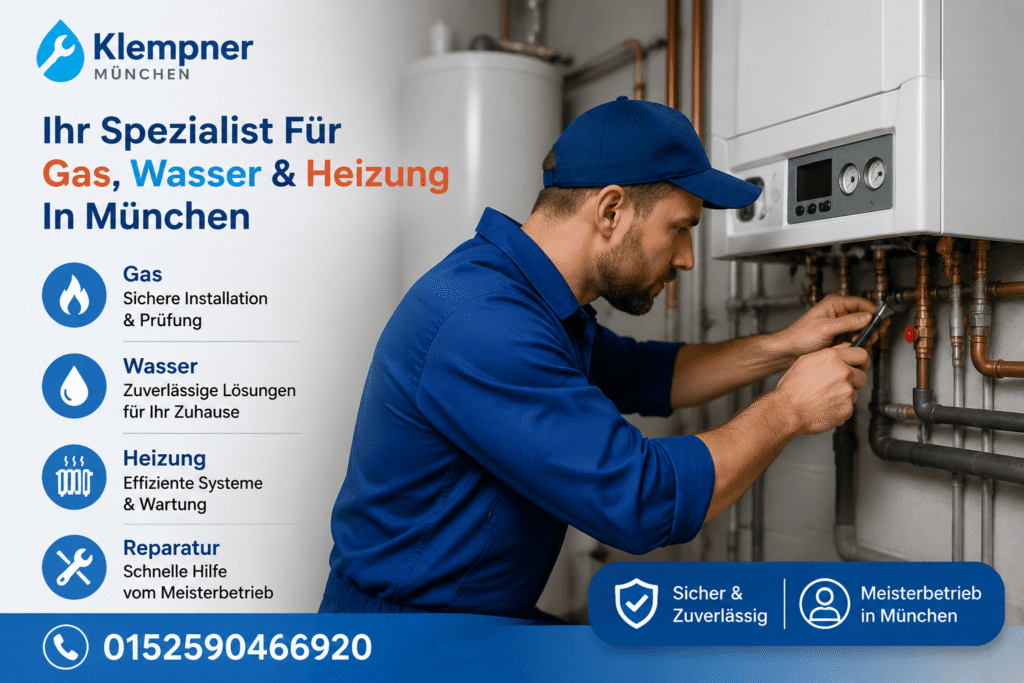 Techniker bei der Reparatur einer Heizungsanlage im Innenraum.