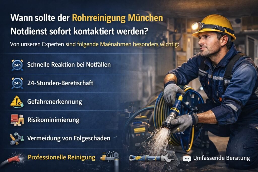 Rohrreinigung München Notdienst beseitigt Rohrverstopfung mit Hochdruckreinigung