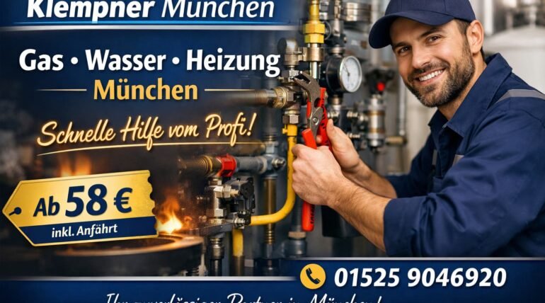 Gas Wasser Heizung München Reparatur durch Klempner – Service ab 58€