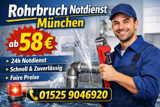 Rohrbruch Notdienst München ab 58 €