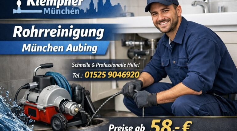 Rohrreinigung München Aubing – professioneller Klempner behebt verstopfte Rohre schnell ab 58€