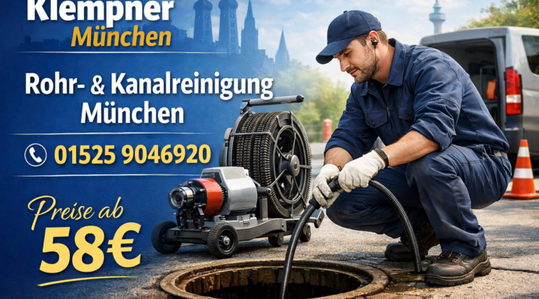 Klempner München Rohr- und Kanalreinigung – Profi Klempner bei der Arbeit ab 58€