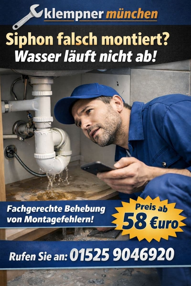siphon falsch montiert wasser läuft nicht ab