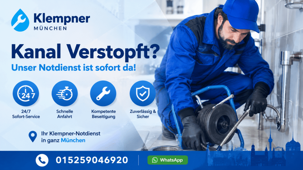 Installateur beseitigt eine Rohrverstopfung im Notfalleinsatz