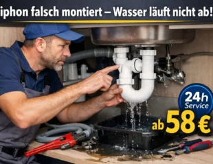 siphon falsch montiert wasser läuft nicht ab