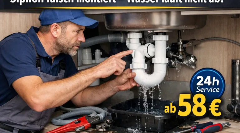 siphon falsch montiert wasser läuft nicht ab