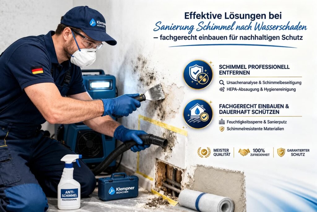 Effektive Schimmelsanierung nach Wasserschaden durch professionellen Sanitärtechniker mit nachhaltigem Schutz