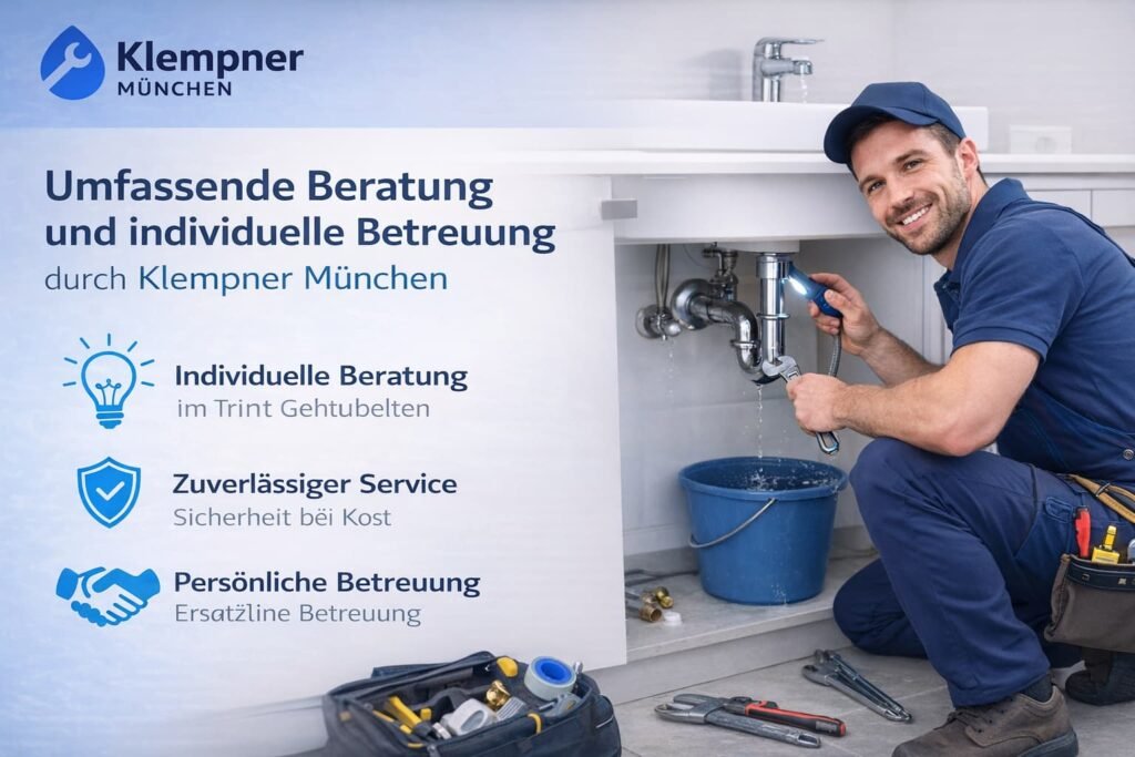 Klempner in München repariert professionell ein Leck unter dem Waschbecken – zuverlässiger Sanitärservice und individuelle Beratung