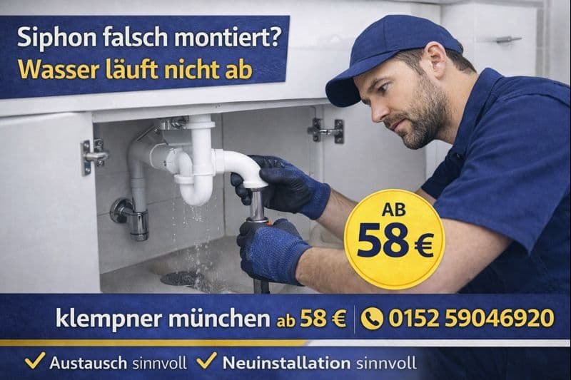 siphon falsch montiert wasser läuft nicht ab