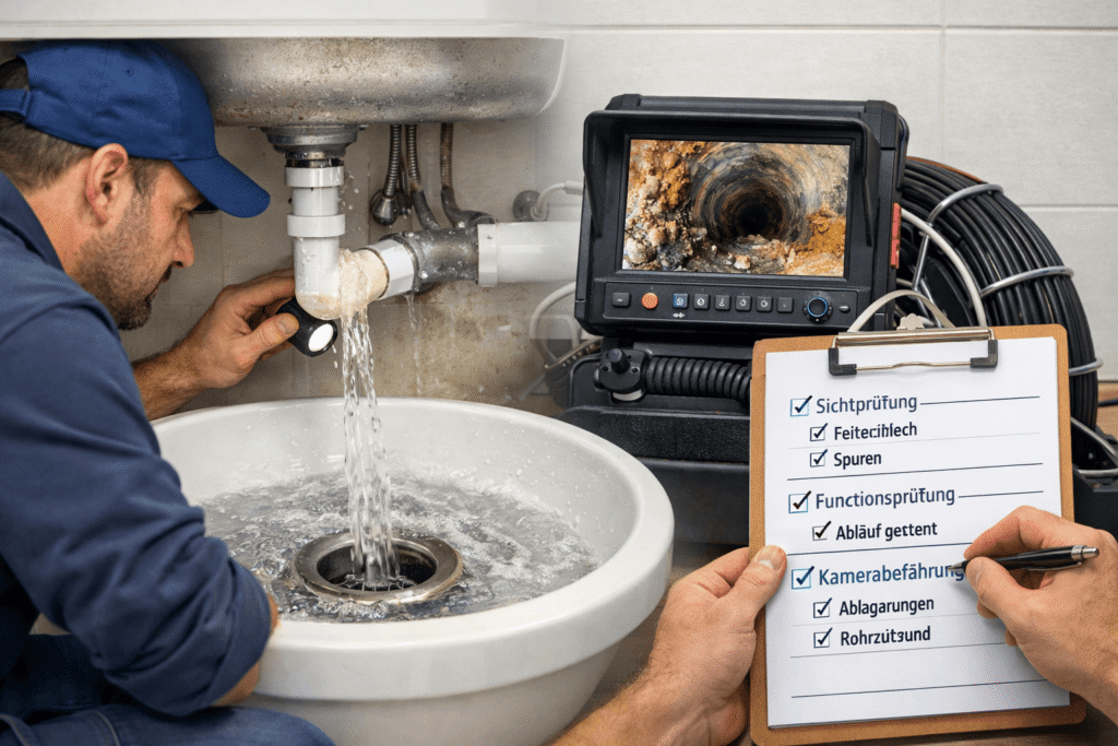 Rohrreinigung Berg am Laim: Diagnose mit Kamera und Sichtprüfung vor Ort durch Klempner München