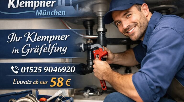 Klempner München repariert fachgerecht einen Rohranschluss unter der Spüle in Gräfelfing – professioneller Service ab 58 €
