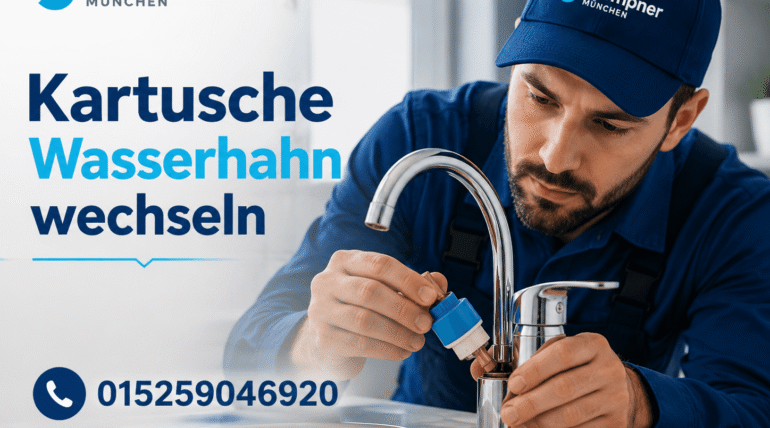 Professioneller Klempner bei der Arbeit an einer Küchenarmatur.
