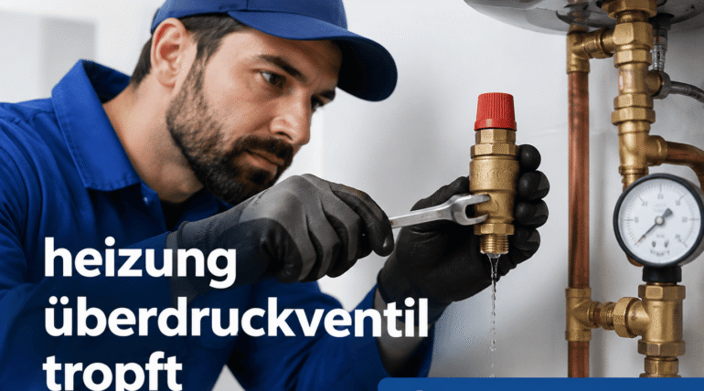 Fachkraft repariert Heizungsanlage mit Werkzeug im Technikraum.