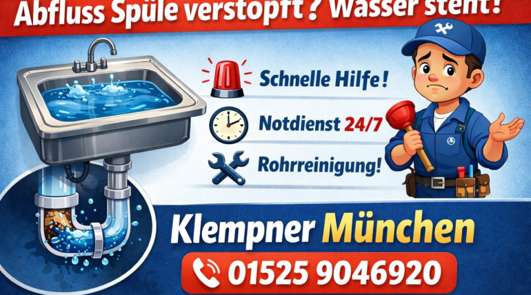 Abfluss Spüle verstopft Wasser steht