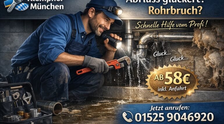 Professioneller Installateur repariert ein beschädigtes Wasserrohr im Keller