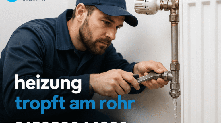 Professioneller Klempner bei der Heizungsreparatur in München