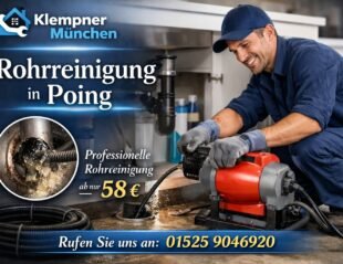 Klempner München Rohrreinigung Poing – Fachmann reinigt verstopftes Rohr ab 58€