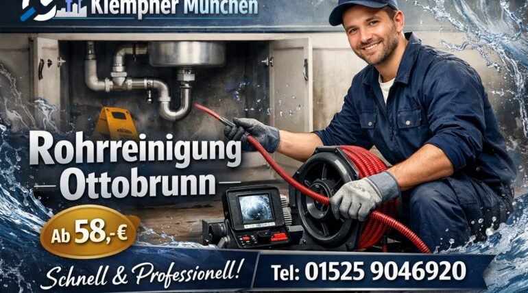 Klempner München Rohrreinigung Ottobrunn – professioneller Klempner reinigt verstopftes Rohr ab 58€
