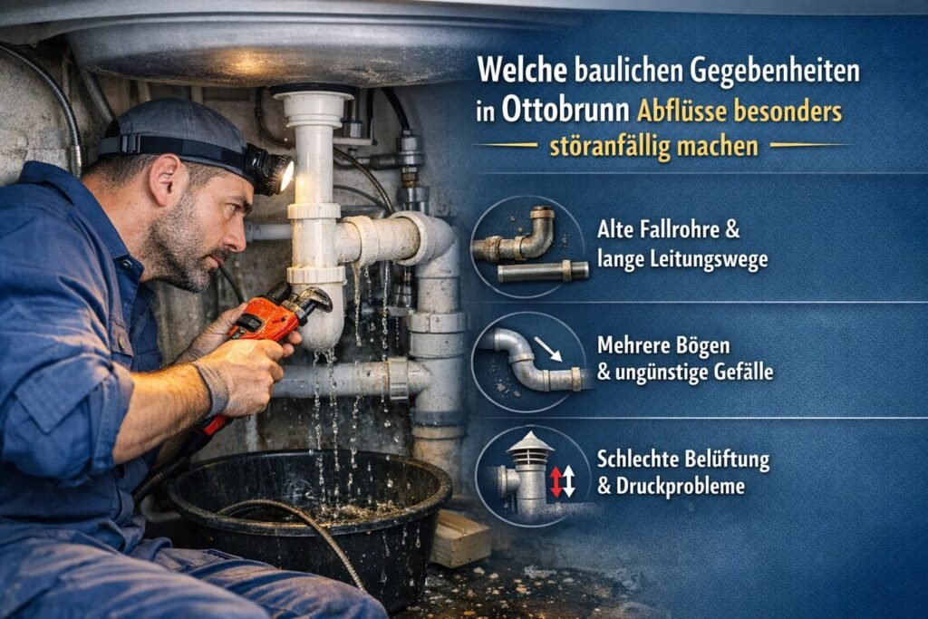 Deutscher Klempner repariert verstopften Abfluss in Ottobrunn unter der Spüle