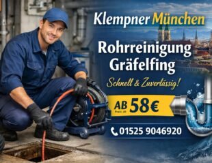 Rohrreinigung Gräfelfing – Professioneller Klempner München ab 58€ mit schnellem Service